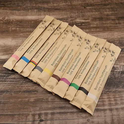 EcoSmile™ Bamboo Toothbrush Set – 20/40pcs Sustainable Oral Care for Everyday Use
